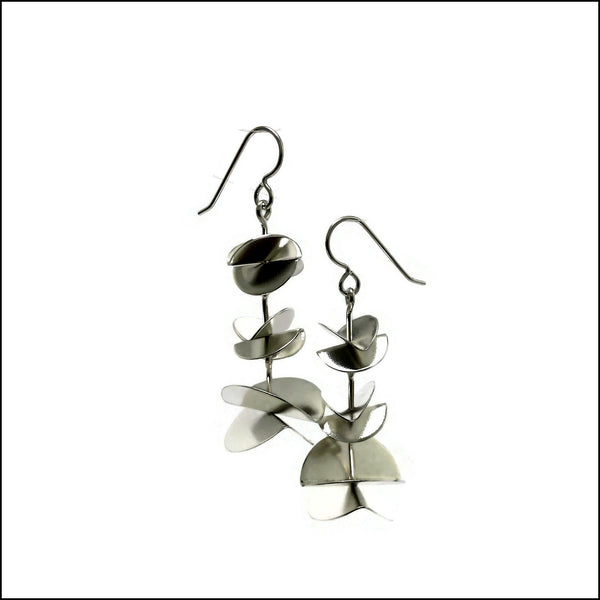 3 tiered folded discs earrings  - made to order
