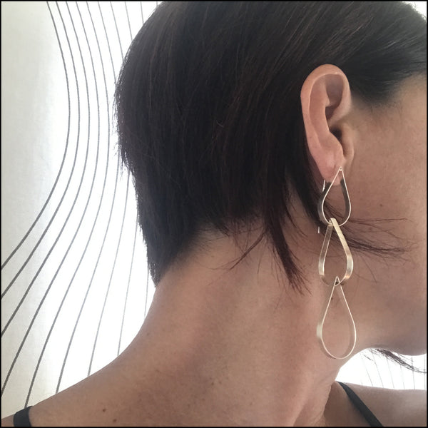 drops 3 tiered earrings  - made to order