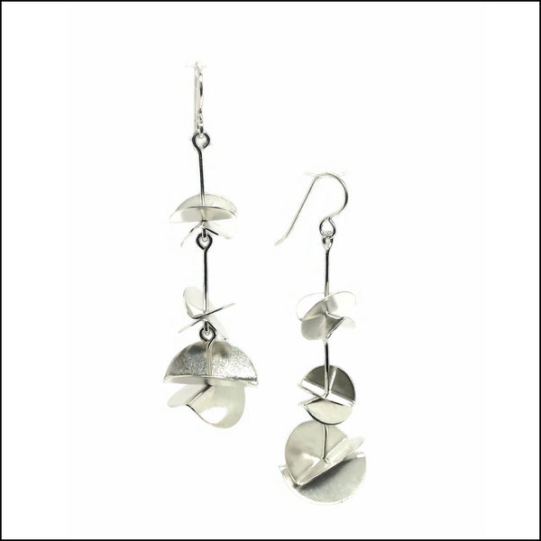 3 tiered folded discs earrings  - made to order