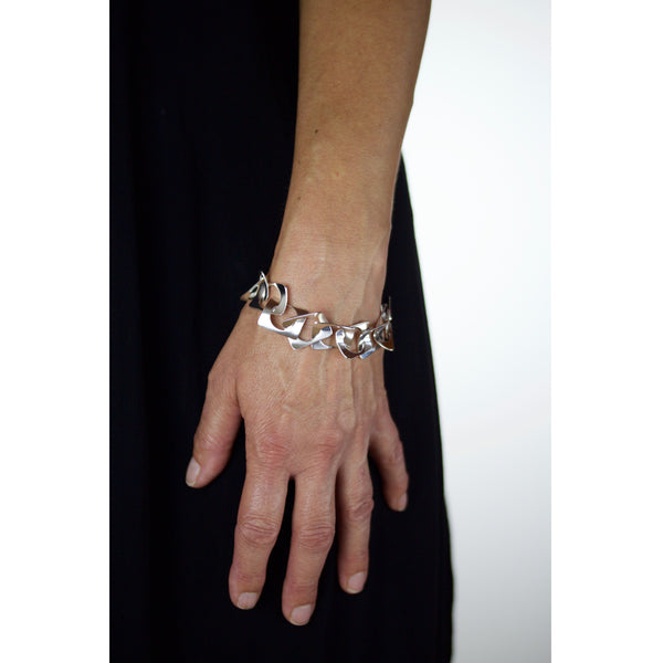 cricle-in-rectangles waves bracelet - made to order