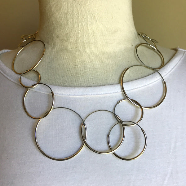 circles sterling and stainless necklace - made to order