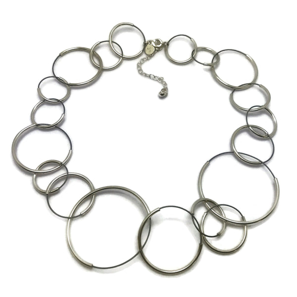 circles sterling and stainless necklace - made to order
