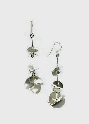 3 tiered folded discs earrings  - made to order