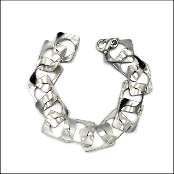 cricle-in-rectangles waves bracelet - made to order