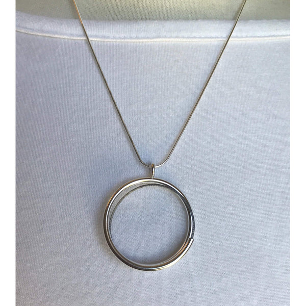 spiral tube circle pendant - made to order