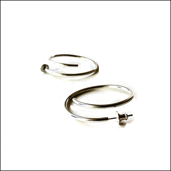 spiral tube hoop earrings with posts - made to order
