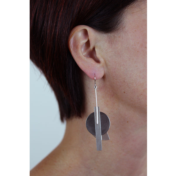 circle, half-circle & stix earrings - made to order