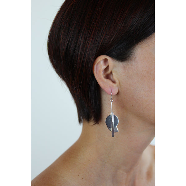 circle, half-circle & stix earrings - made to order