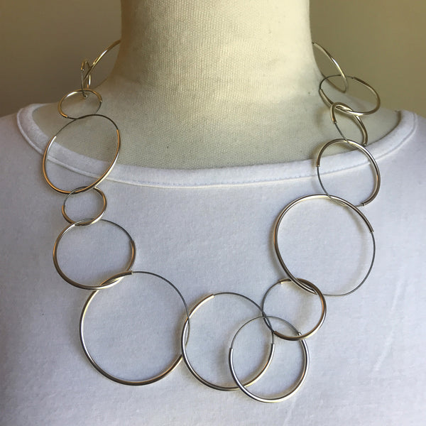 circles sterling and stainless necklace - made to order
