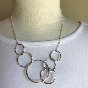 circles sterling silver and stainless steel necklace  - made to order