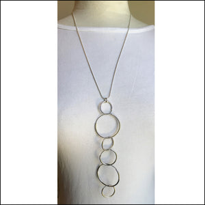 circles sterling silver and stainless steel long necklace - made to order