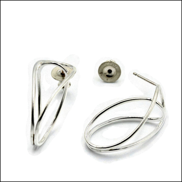 folded loops post earrings