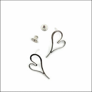 heart post earrings - - made to order