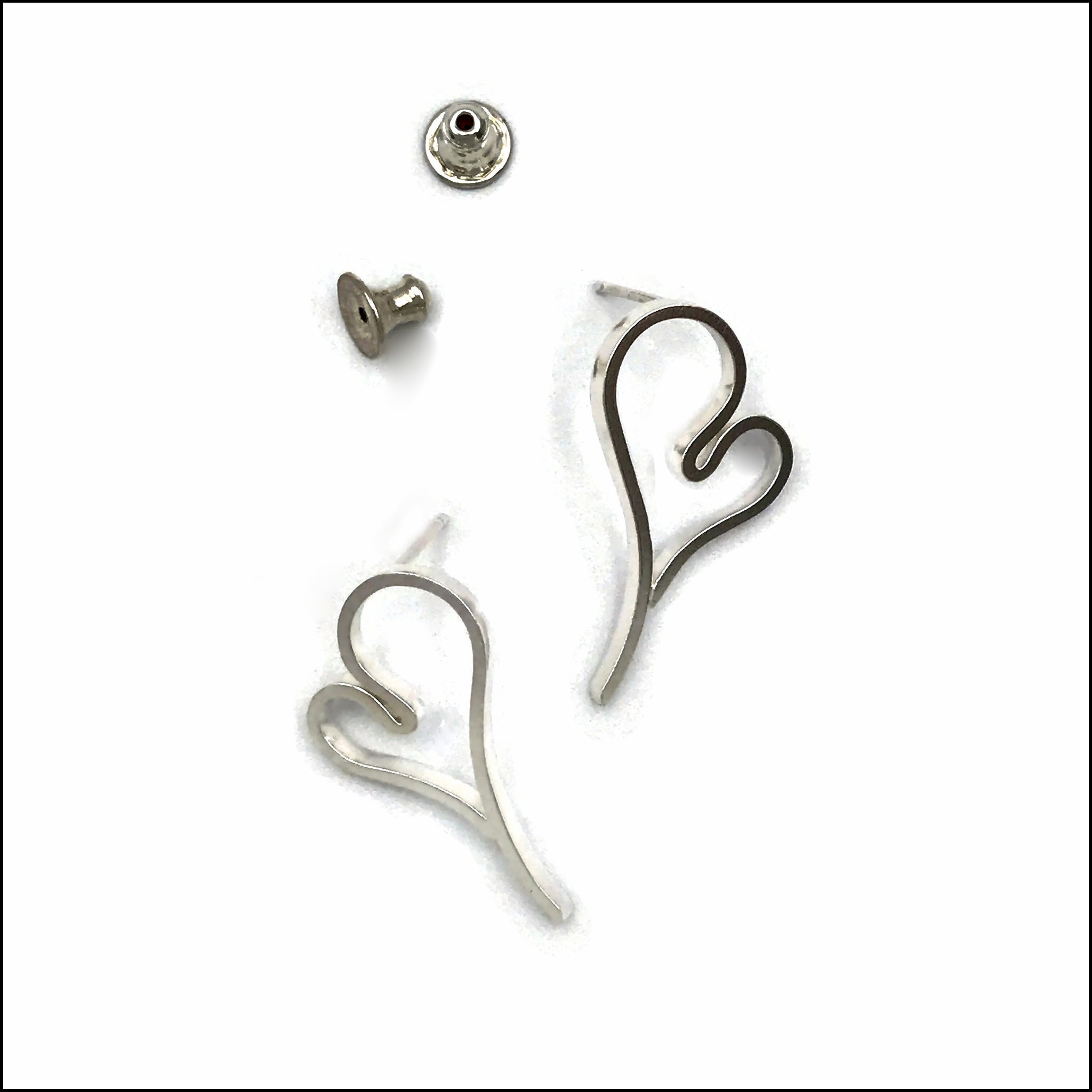 heart post earrings 2-1 - made to order