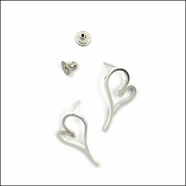 heart post earrings 2-1 - made to order