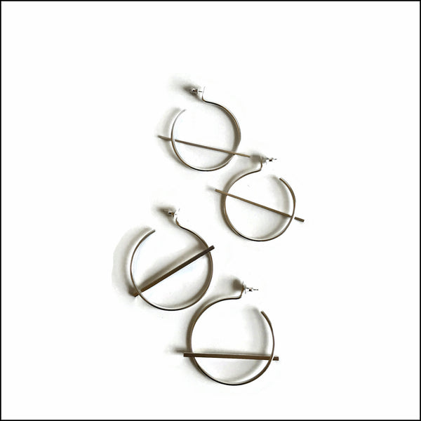 hoops with bar earrings  - made to order