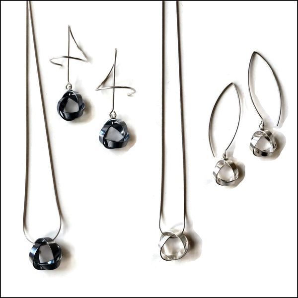 knots OXIDIZED sterling silver pendants