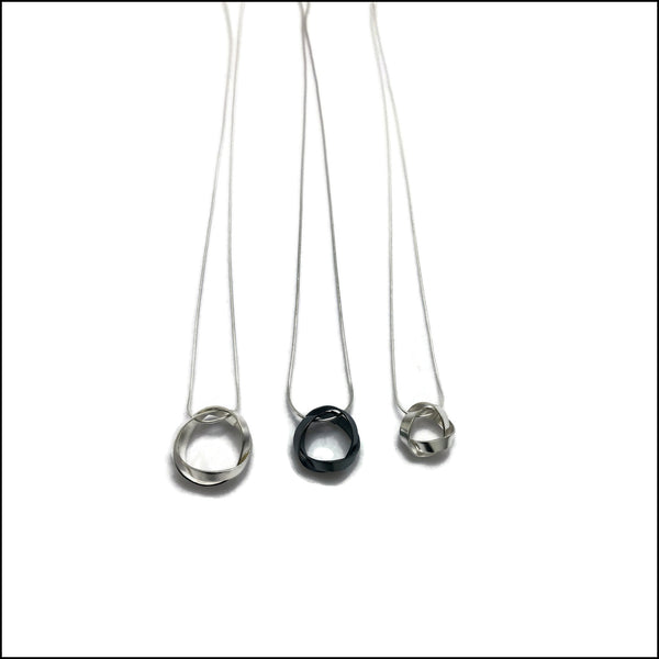 knots OXIDIZED sterling silver pendants