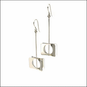 cricles-in-rectangles earrings  - made to order