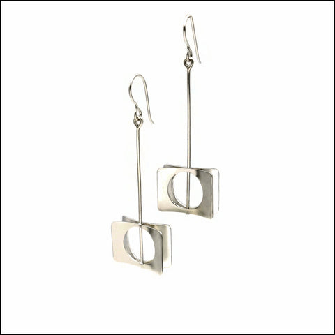 cricles-in-rectangles earrings  - made to order
