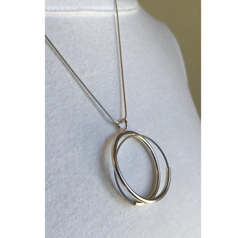 spiral tube circle pendant - made to order