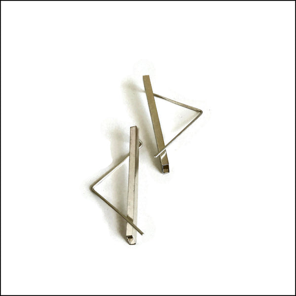 triangle with tube threader earrings - made to order
