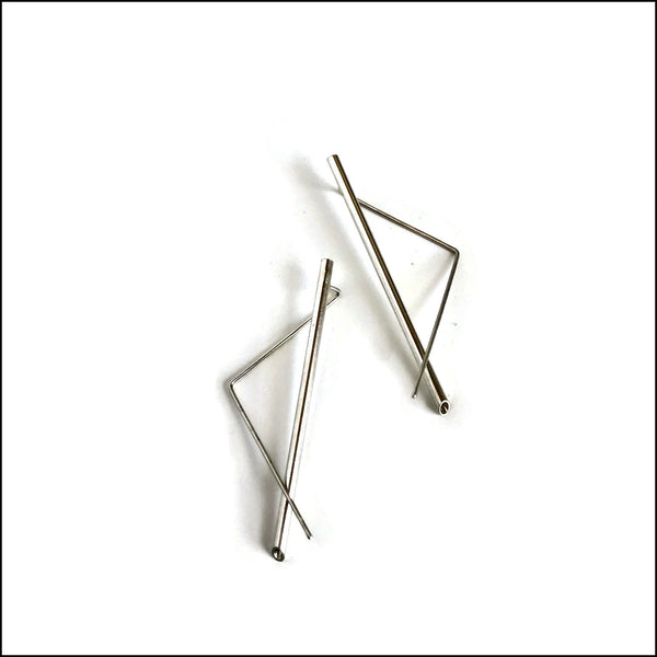 triangle with tube threader earrings