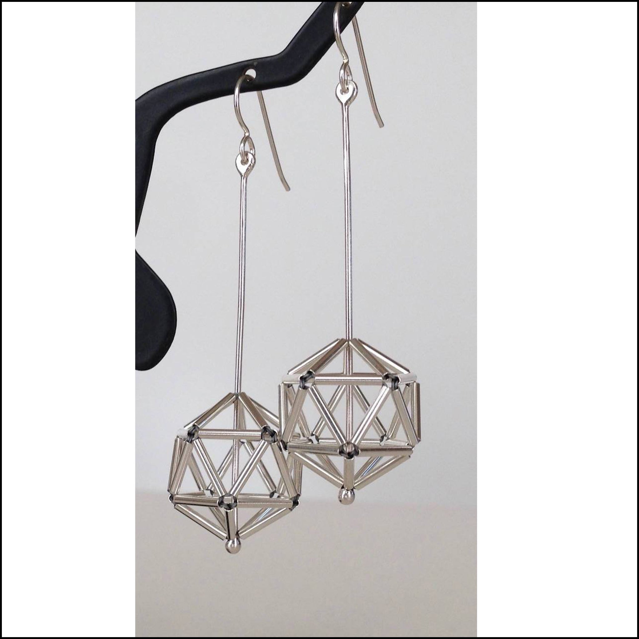 woven icosahedron earrings - made to order